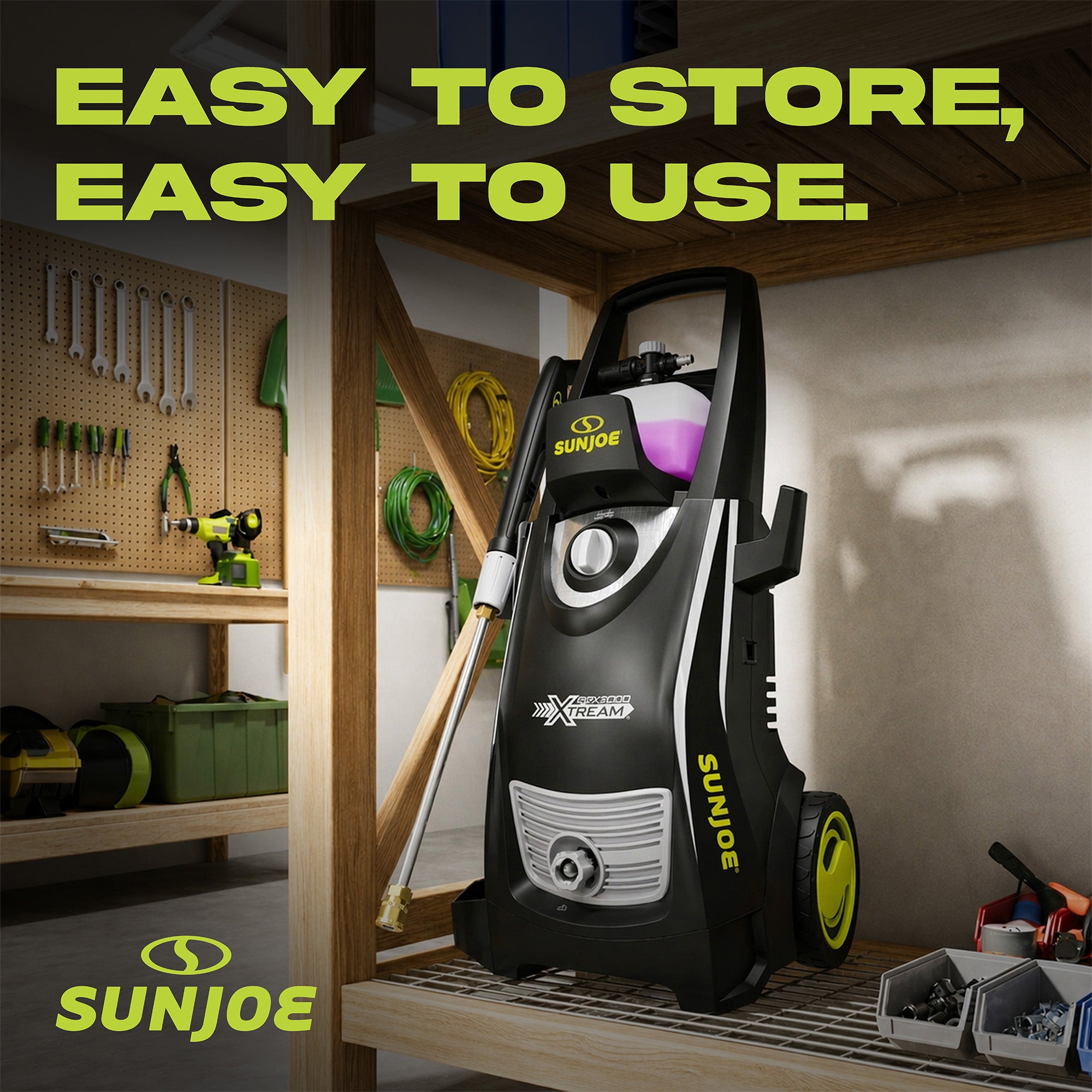 Sun Joe SPX3000-XT1 XTREAM Pressure Washer with 14.9A Motor, Includes 4 Quick-Connect Nozzles, High-Pressure Hose, Garden Hose Adapter, and 35-Foot Power Cord