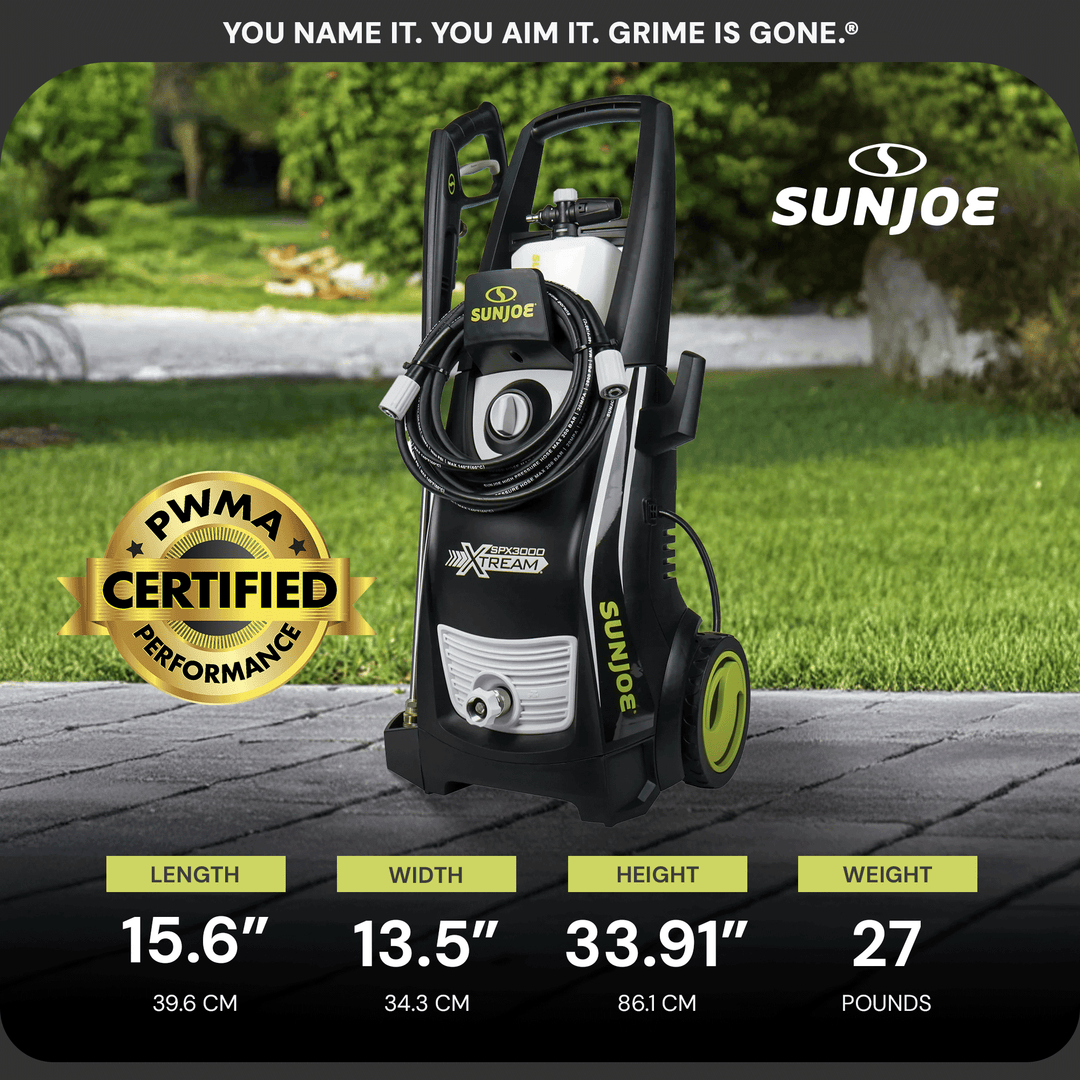 Sun Joe Electric Pressure Washer, Power Washer w/ Wheels, SPX3000-XT1 (Open Box)