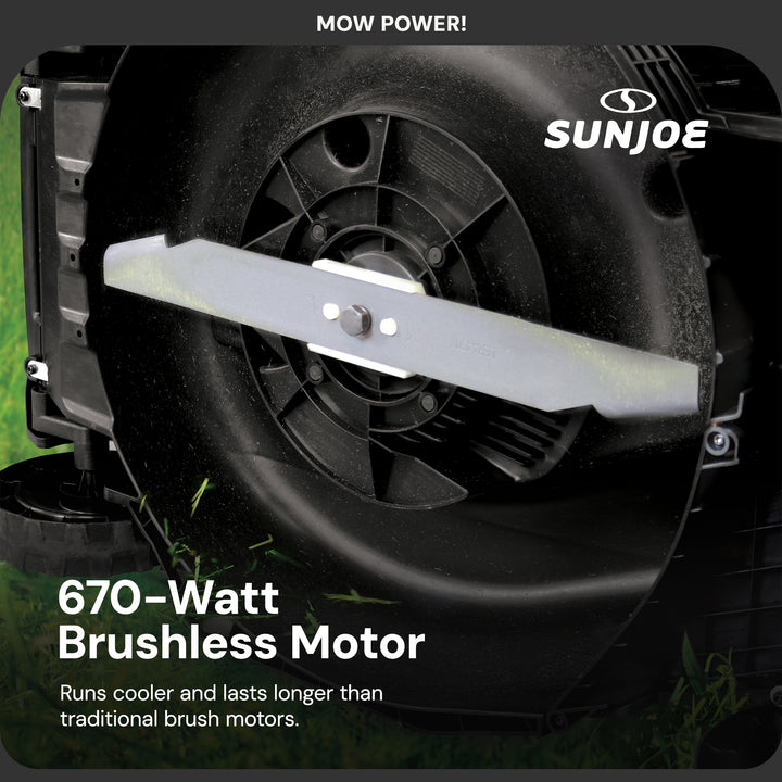 Sun Joe Mulching Walk Behind Lawn Mower, 11 Gallon Grass Catcher (For Parts)