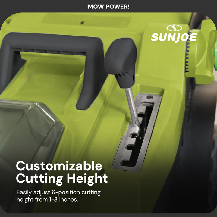 Sun Joe Mulching Walk Behind Lawn Mower, 11 Gallon Grass Catcher, 24V-X2-17LM