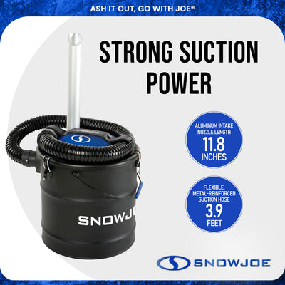 Snow Joe 4.8 Gal Bagless Ash Vacuum Cleaner, Metal Canister, Black (Used)