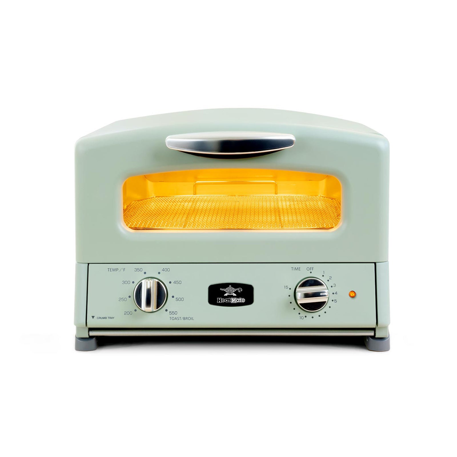 HeatMate Countertop Toaster Oven w/Graphite Technology & Accessories, Olive - VMInnovations