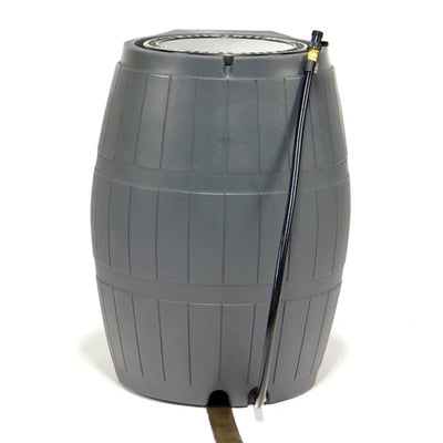 FCMP RC4000 50 Gallon Outdoor Rain Water Catcher Barrel Container, Grey (Used) - VMInnovations