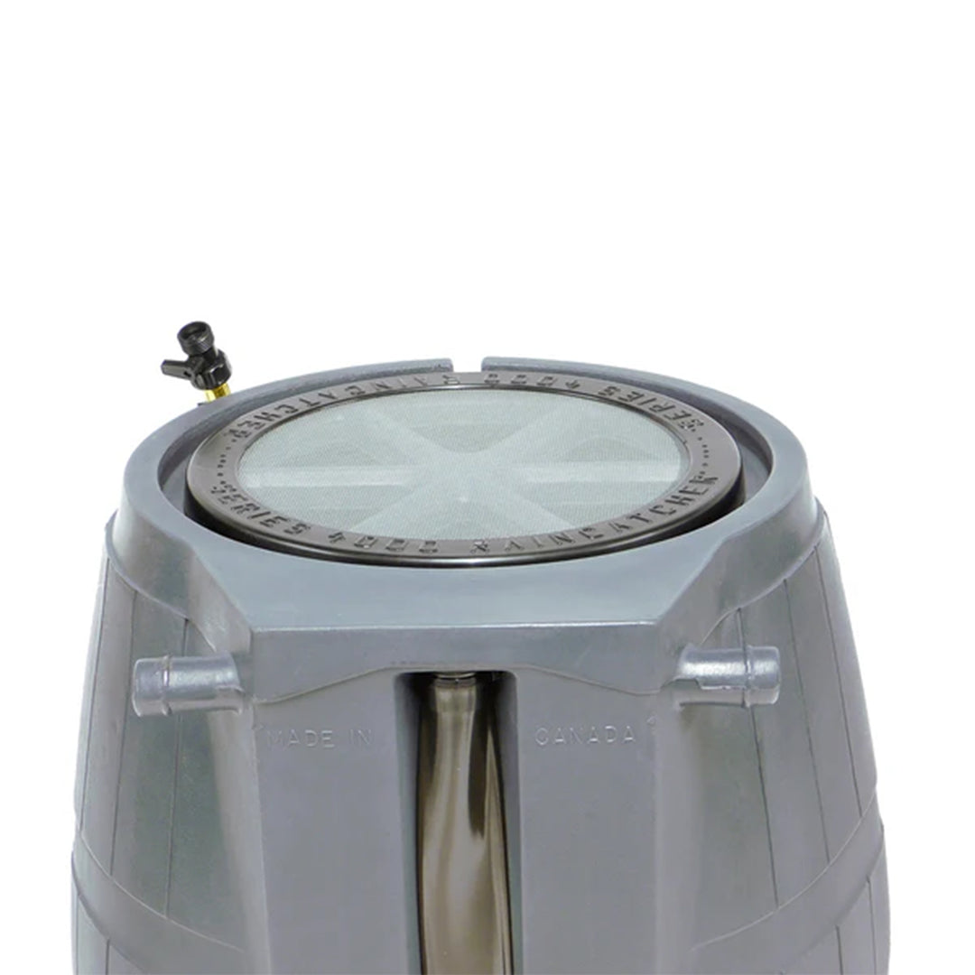 FCMP Outdoor RC4000 50 Gallon Outdoor Rain Water Catcher Barrel Container, Grey