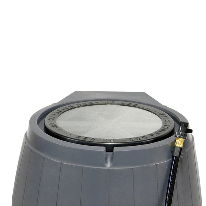 FCMP Outdoor RC4000 50 Gallon Outdoor Rain Water Catcher Barrel Container, Grey