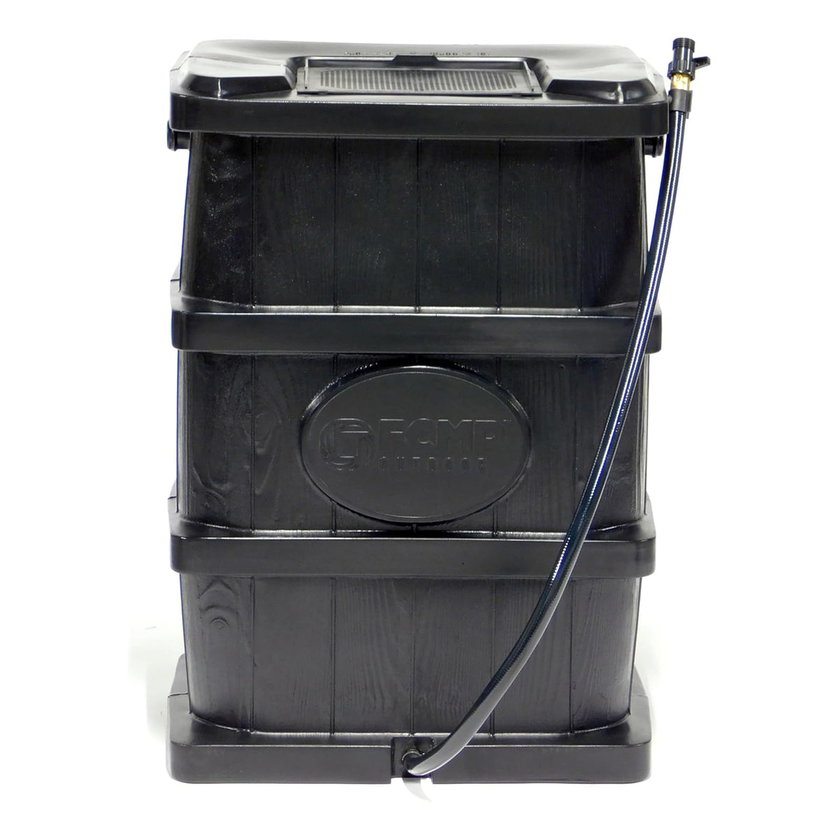 FCMP Outdoor Rain Water Catcher Barrel w/Flat Back Design, Black (Open Box)
