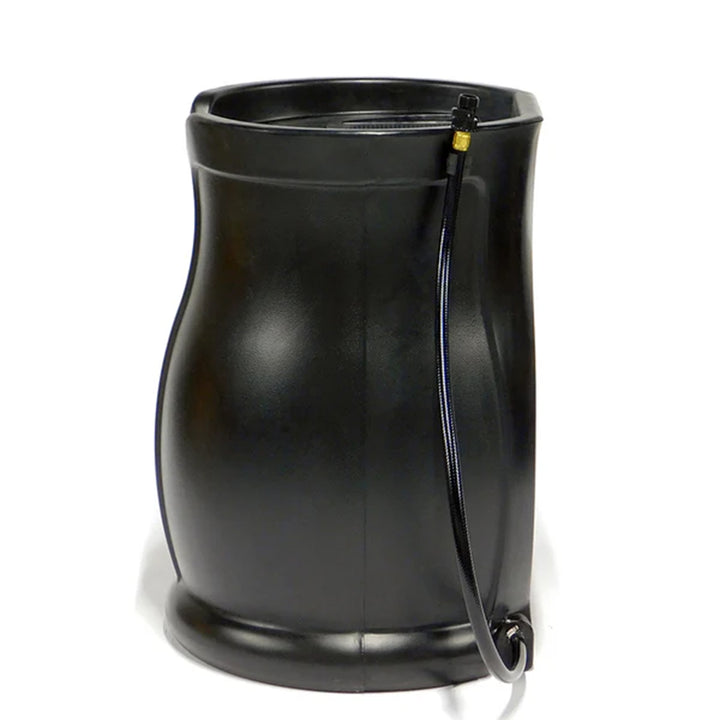 FCMP Outdoor Catalina 45 Gal Water Catcher Rain Barrel w/ Flat Back, Black(Used)
