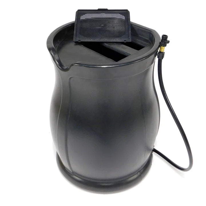 FCMP Outdoor Catalina 45 Gal Water Catcher Rain Barrel w/ Flat Back, Black(Used)