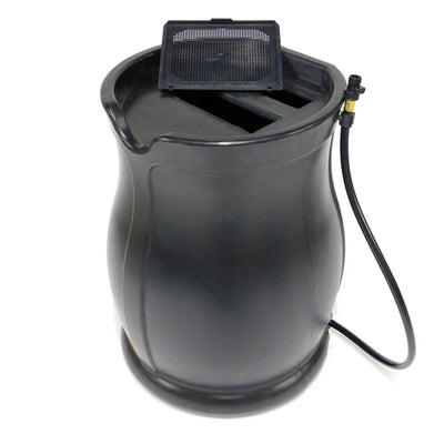 FCMP Outdoor Catalina 45 Gal Water Catcher Rain Barrel w/ Flat Back, Black(Used) - VMInnovations