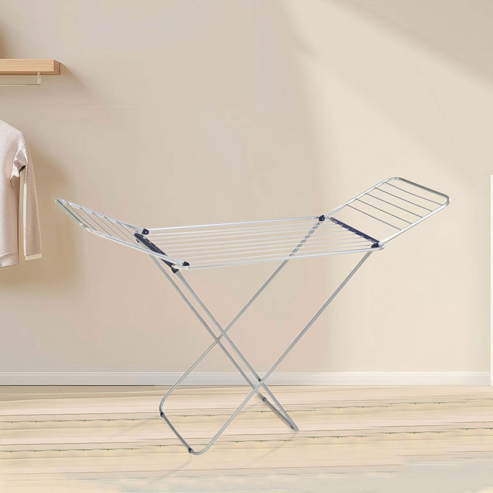 Leifheit Siena 180 Classic Lightweight Foldable Clothes Drying Rack, Silver