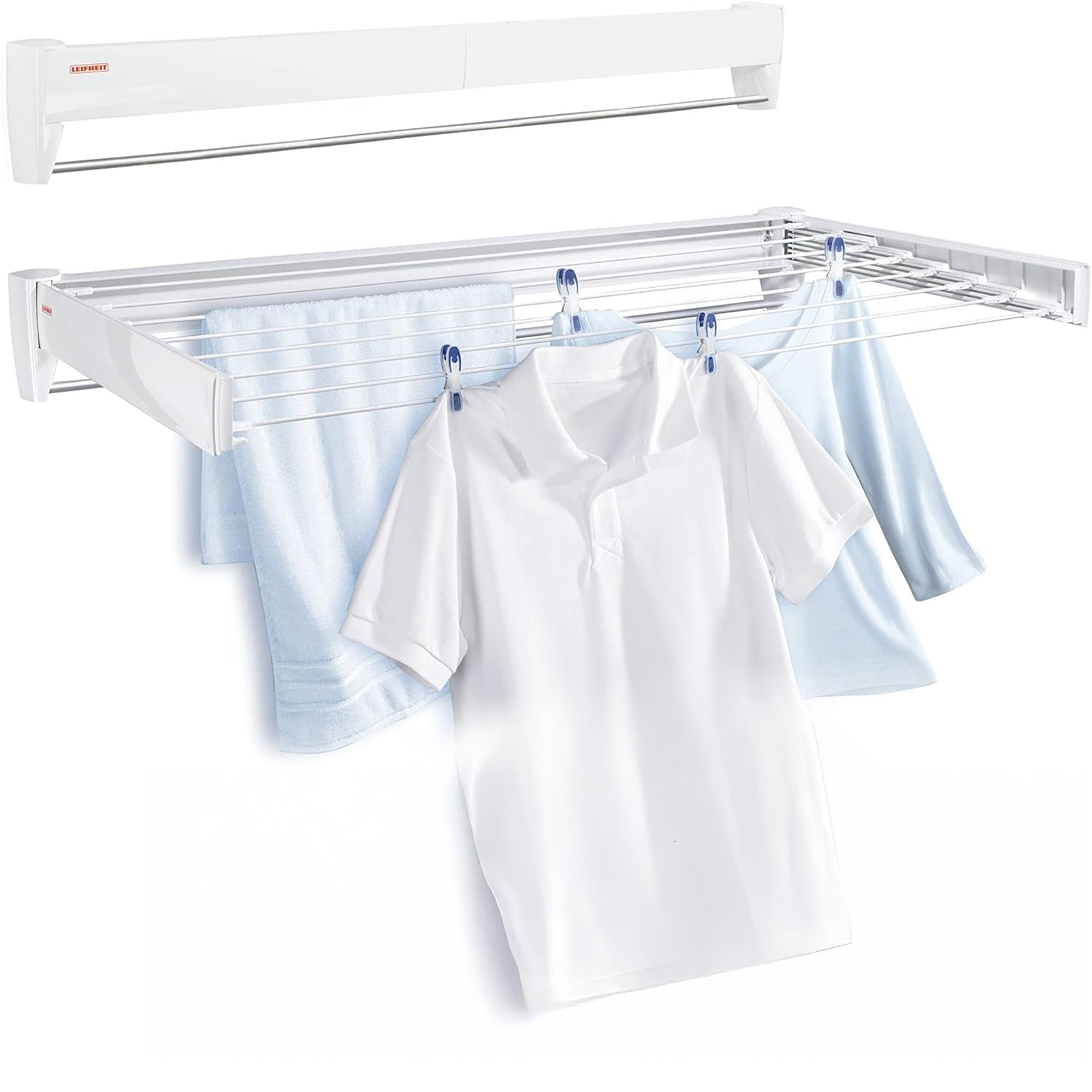 Leifheit Telefix 100 Wall-Mounted Retractable Clothes Drying Rack (Open Box)