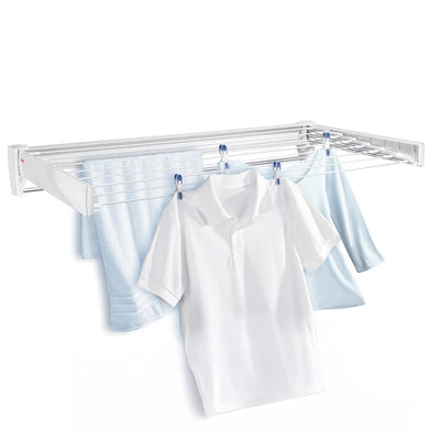Leifheit Telefix 100 Wall-Mounted Retractable Drying Rack with 8 Rods (Open Box) - VMInnovations