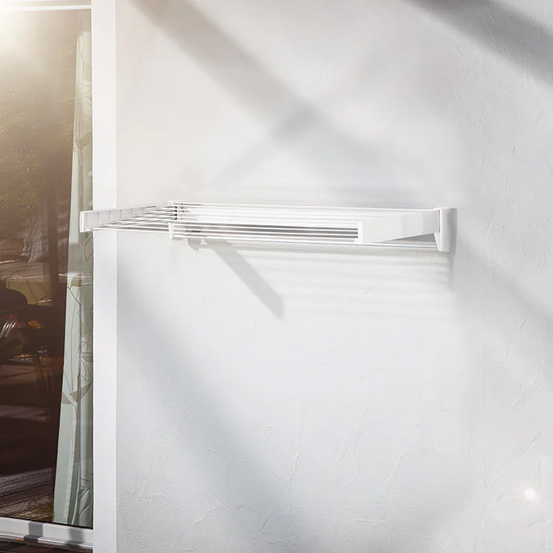 Leifheit Telefix 100 Wall-Mounted Retractable Drying Rack with 8 Rods (Open Box) - VMInnovations