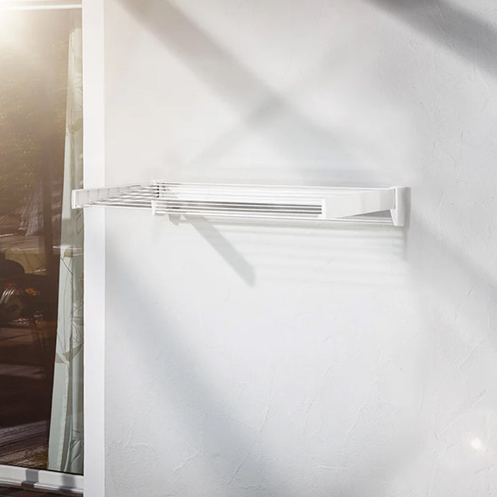 Leifheit Telefix 100 Wall-Mounted Retractable Clothes Drying Rack w/8 Rods(Used)