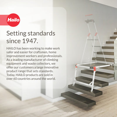 Hailo TP1 Staircase Platform for Step Stools & Ladders, 330 lbs Capacity, Black - VMInnovations