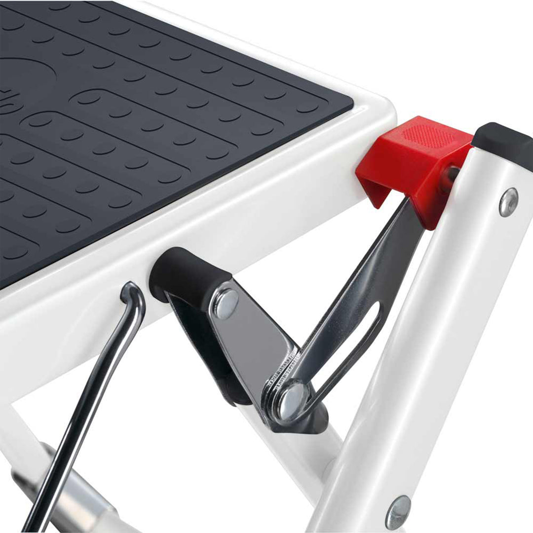 Hailo Steel Step Stool w/Anti-Slip Stairs & 330 lbs Capacity, White (Open Box)