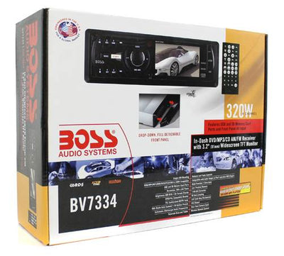 NEW BOSS BV7334 3.2" DVD/MP3 Receiver + 2) Boss 6x9" 400W Car Audio Speakers