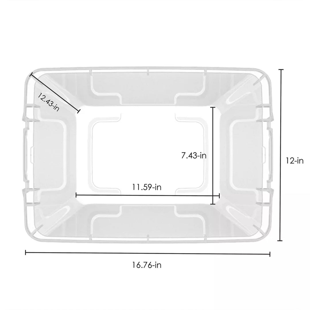 Hefty 6 Pack 32 Quart Hi-Rise Stackable Plastic Storage Bin w/ Lid, Quarry Gray