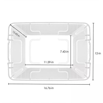 Hefty 6 Pack 32 Quart Hi-Rise Stackable Plastic Storage Bin with Lid, Clear/Gray - VMInnovations