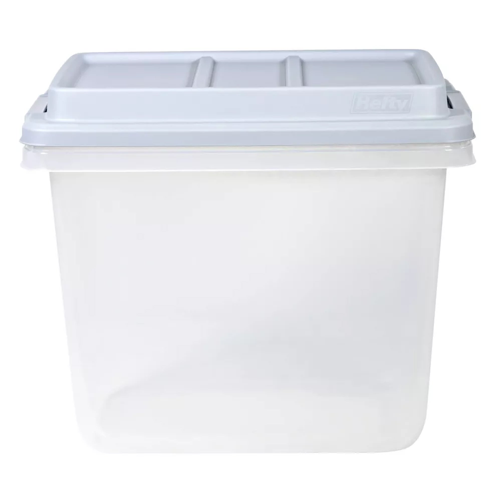 Hefty 6 Pack 32 Quart Hi-Rise Stackable Plastic Storage Bin with Lid, Clear/Gray - VMInnovations