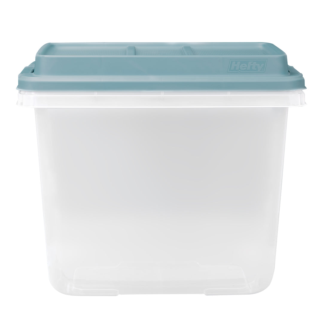 Hefty 6pk 32qt Lift Off Stackable Plastic Bin & Lid, Smoke Blue (Open Box)
