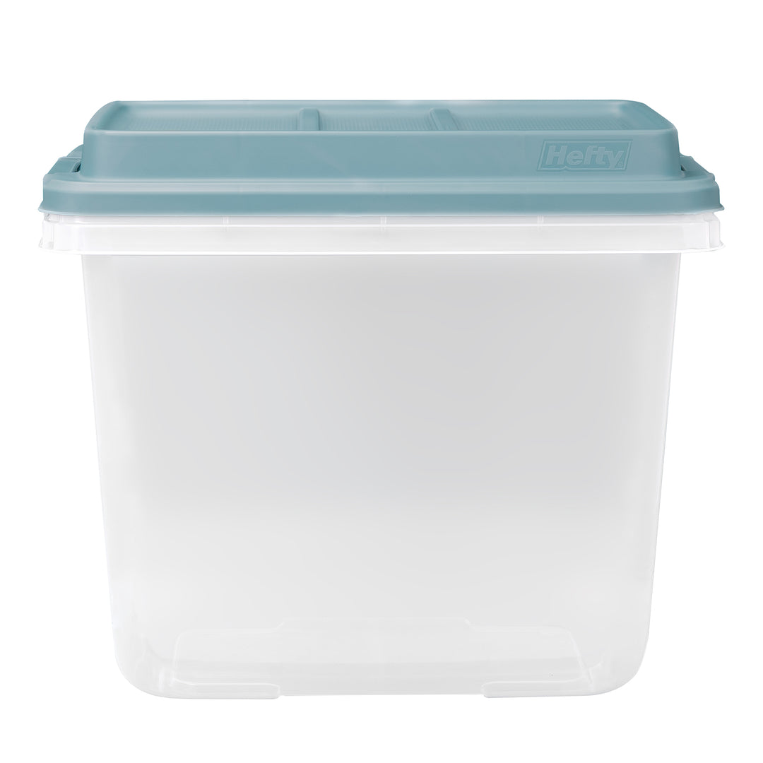 Hefty 6pk 32 Qt Lift Off Stackable Plastic Storage Bin & Lid, Gray (Open Box)