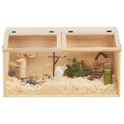 COZIWOW Large Wooden Hamster Cage Small Pet Habitat with Lid and Window, Woody