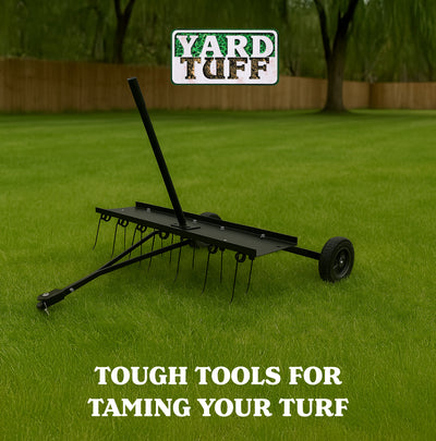 Yard Tuff Dethatcher, 40" Pull Behind Thatcher for Lawn Mower & ATVs (Open Box) - VMInnovations