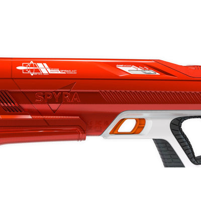 SPYRA 2-Pack Electric Water Blaster Outdoor Squirt Gun for Pool Games, Blue/Red