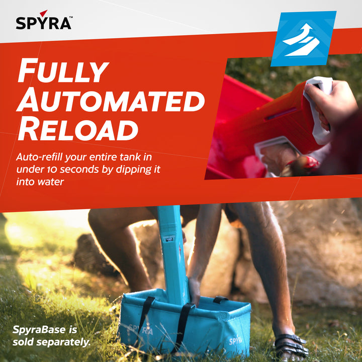 SPYRA Electric Water Blaster Outdoor Squirt Gun for Pool Games, SpyraThree, Red