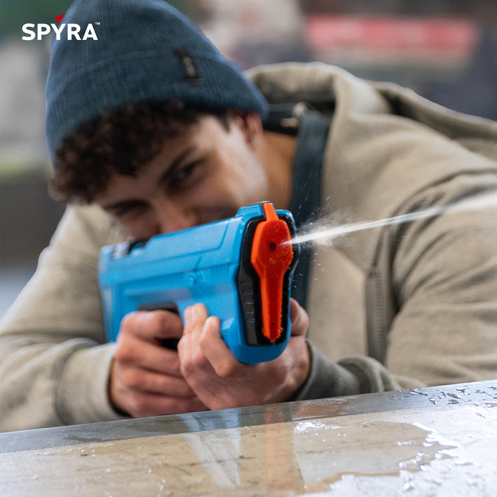 SPYRA Electric Water Blaster, Outdoor Squirt Toy Game, SpyraGO, Blue (Open Box)