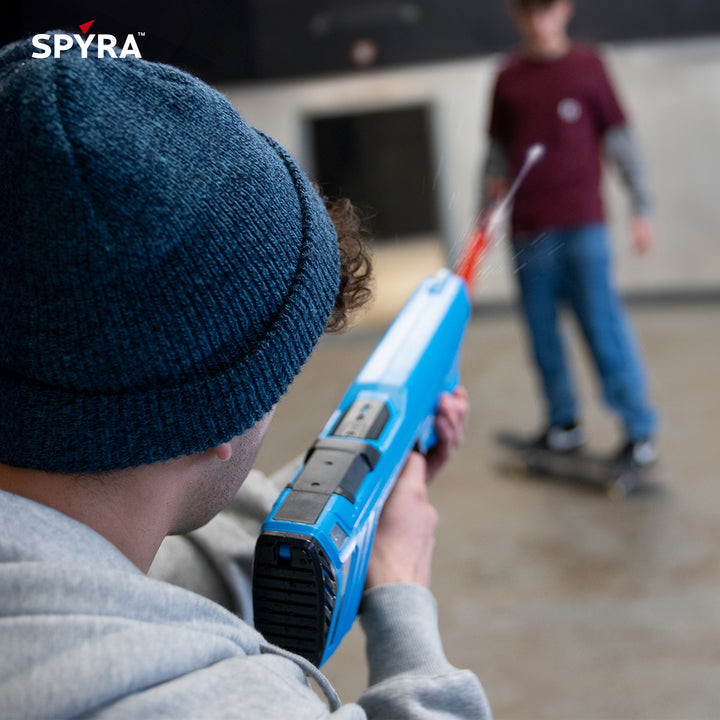 SPYRA Electric Water Blaster, Outdoor Squirt Toy Game, SpyraGO, Blue (Open Box)