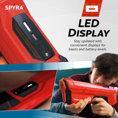 SPYRA Electric Water Blaster, Lightweight Outdoor Squirt Toy Game, SpyraGO, Red