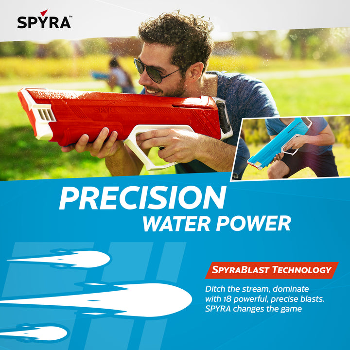 SPYRA 2 Pack Manual Water Blaster, Outdoor Squirt Gun for Pools, SpyraLX, Red