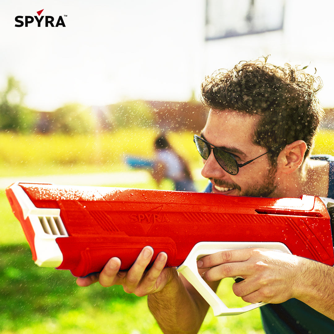 SPYRA Manual Water Blaster, Outdoor Squirt Gun for Pool Games, SpyraLX, Red