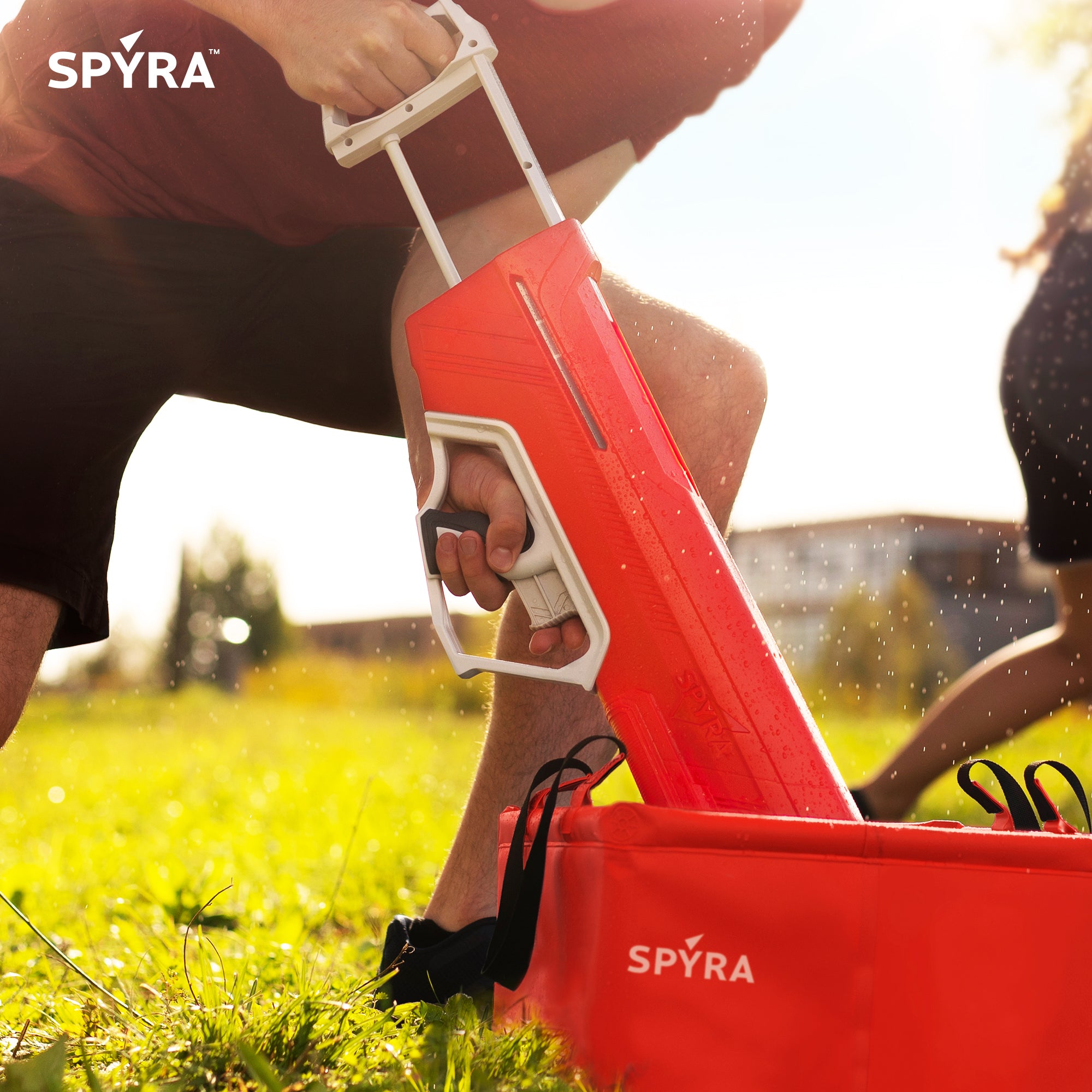 SPYRA Manual Water Blaster, Outdoor Squirt Gun, SpyraLX, Red (Open Box) - VMInnovations