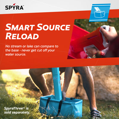 SPYRA Foldable Outdoor Water Blaster Container, SpyraBase, Blue (Open Box) - VMInnovations