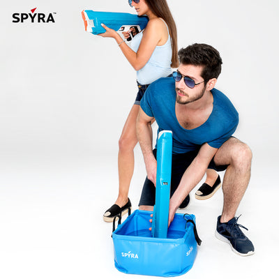 SPYRA Foldable Outdoor Water Blaster Container, SpyraBase, Blue (Open Box) - VMInnovations
