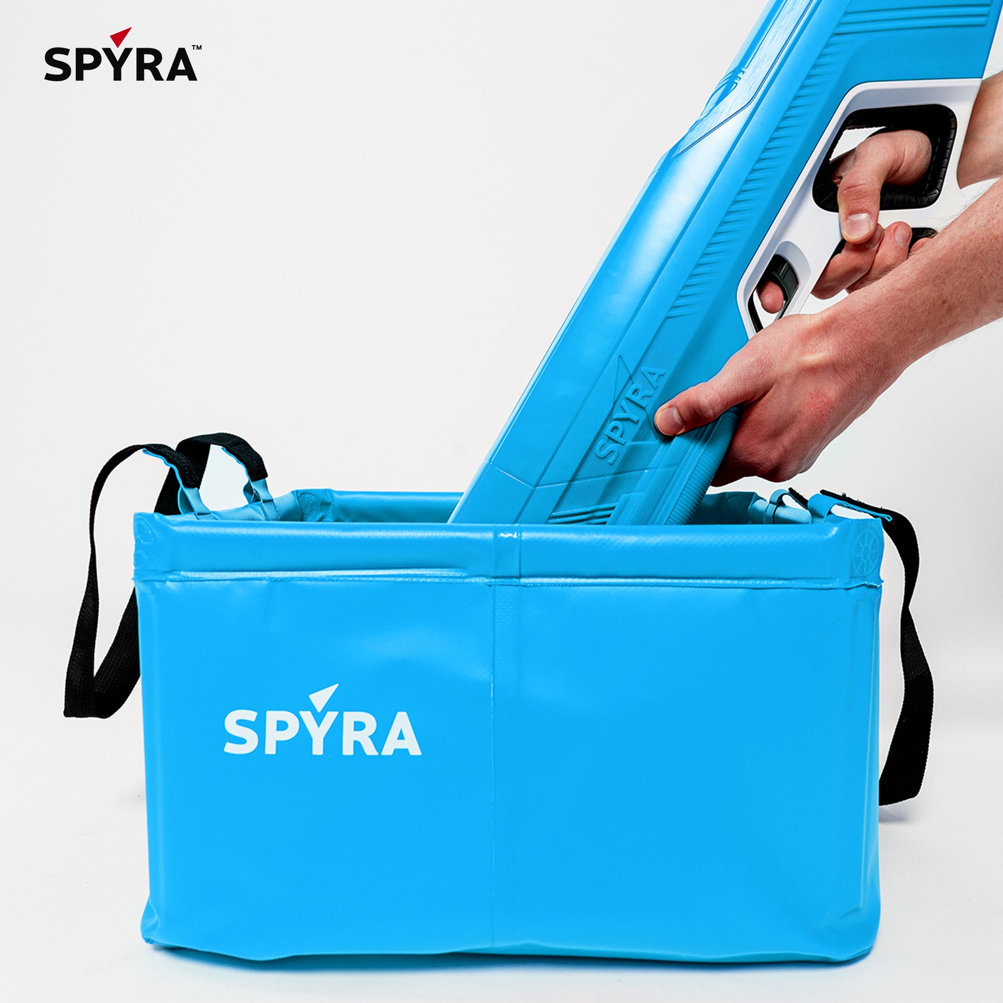 SPYRA Foldable Outdoor Water Blaster Container, SpyraBase, Blue (Open Box) - VMInnovations