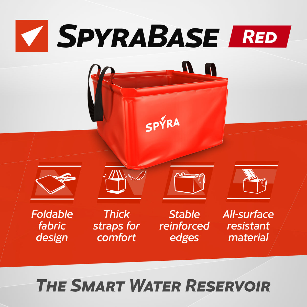 SPYRA Electric Water Blaster Outdoor Squirt Gun & Foldable Water Container, Red