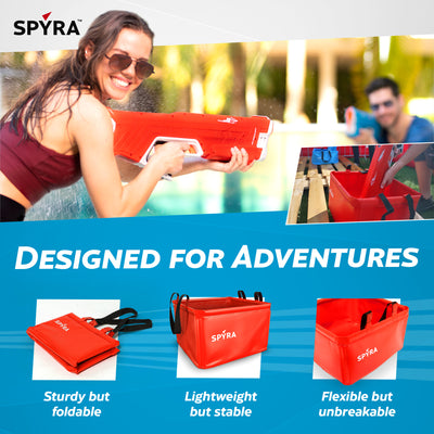 SPYRA Electric Water Blaster, Water Container and Manual Water Blaster, Red