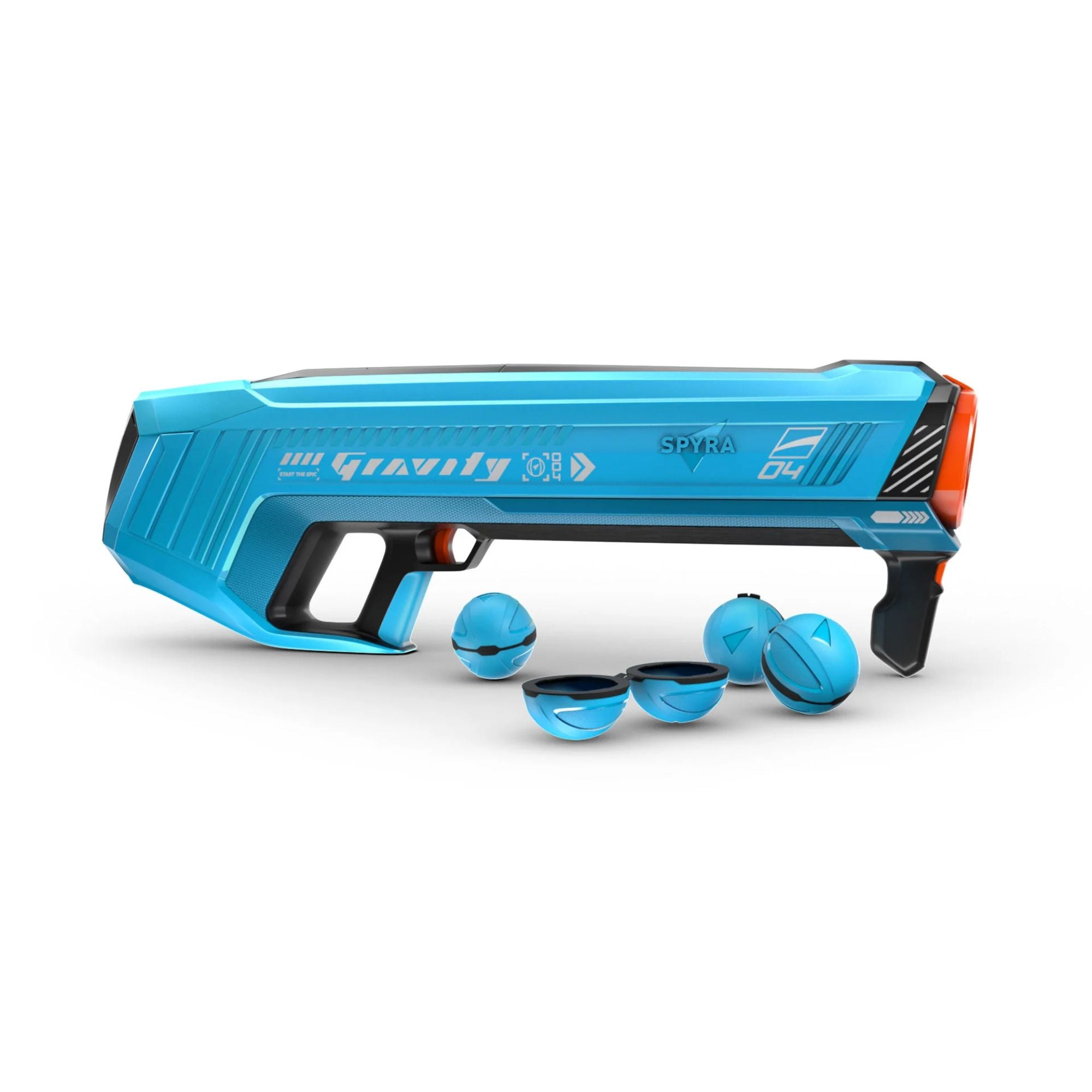 SPYRA Electric Water Bomb Launcher LED Display & 52 Ft Range, Blue (Open Box)