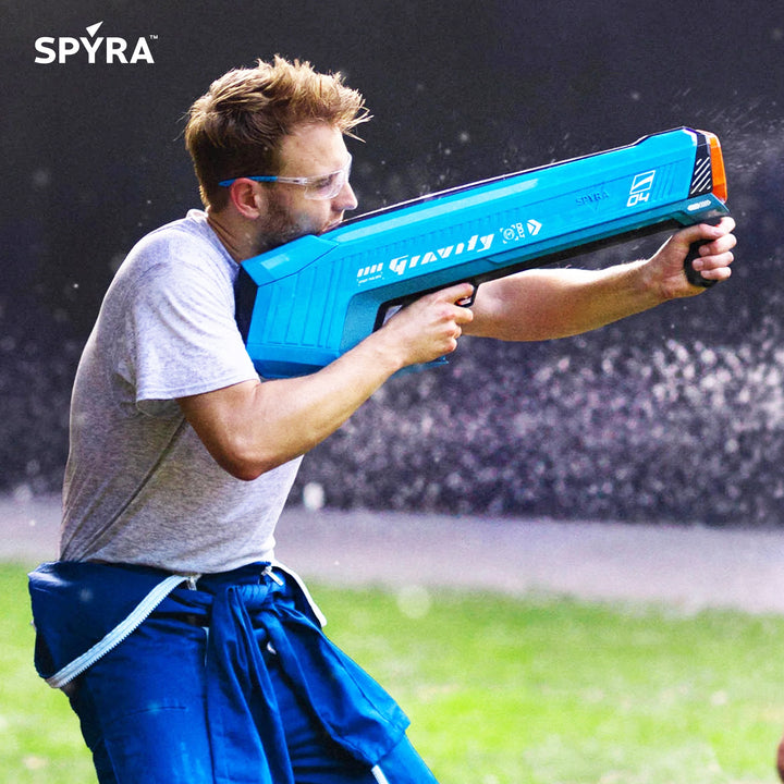 SPYRA Electric Water Bomb Launcher LED Display & 52 Ft Range, Blue (Open Box)