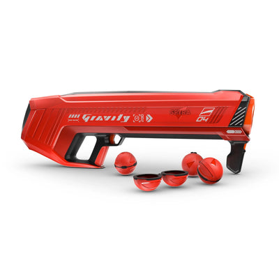 SPYRA Electric Water Bomb Launcher, LED Display & 52 Ft Range, SpyraGravity, Red - VMInnovations