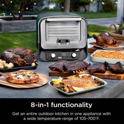 Ninja Woodfire 8-in-1 Smoker Pizza Oven with 5 Pizza Settings, Green (Open Box)