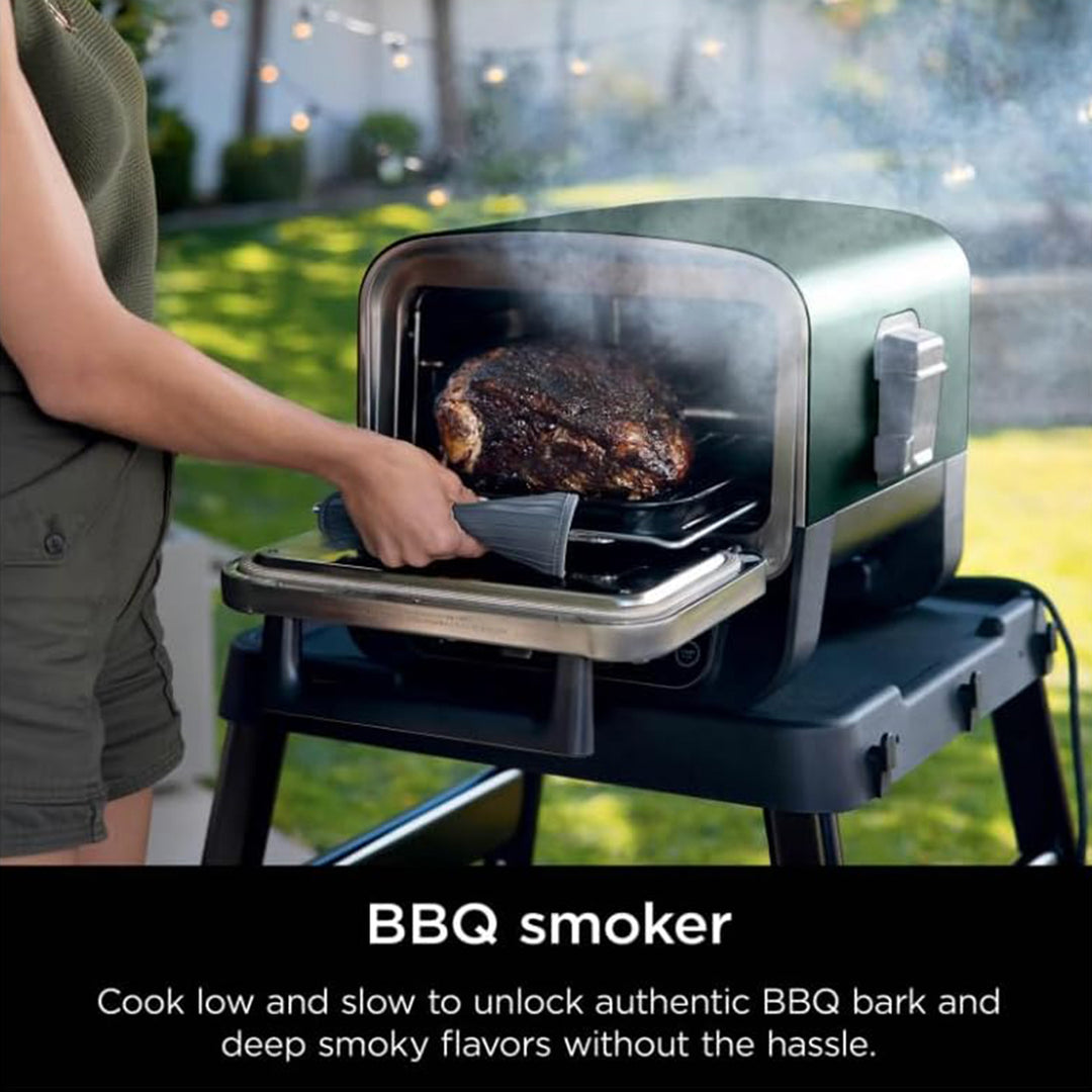 Ninja Woodfire 8-in-1 Smoker Pizza Oven with 5 Pizza Settings, Green (Open Box)