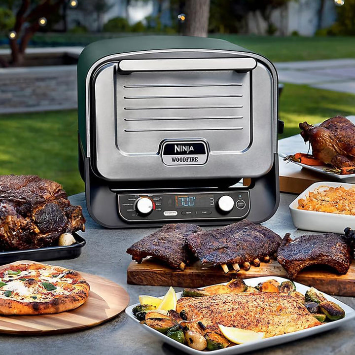 Ninja Woodfire 8-in-1 Smoker Pizza Oven with 5 Pizza Settings, Green (Open Box)