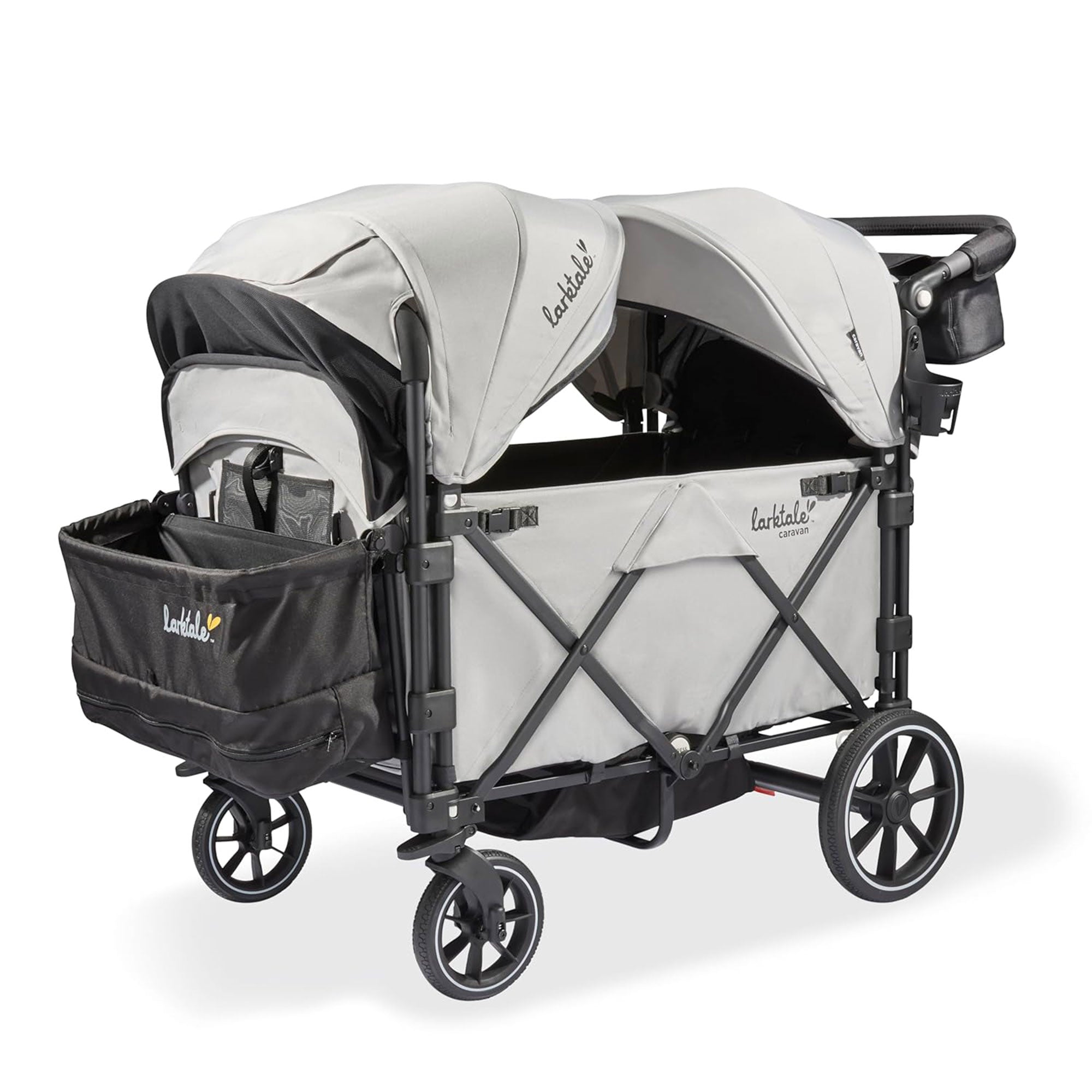 Larktale Caravan Quad Stroller, 4-Seater Wagon, 214 lb Capacity, Avalon Gray - VMInnovations
