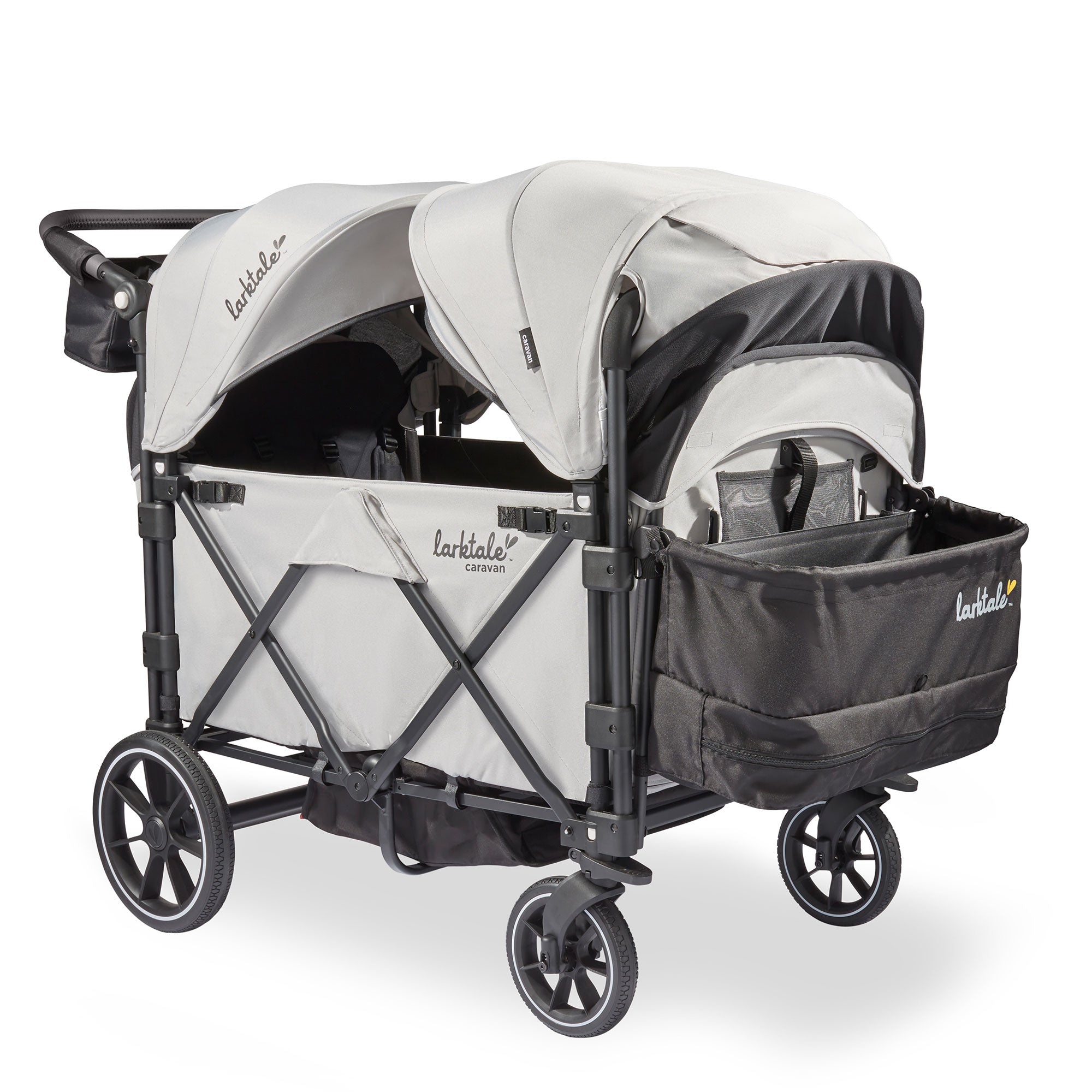 Larktale Caravan Quad Stroller, 4-Seater Wagon, 214 lb Capacity, Avalon Gray - VMInnovations