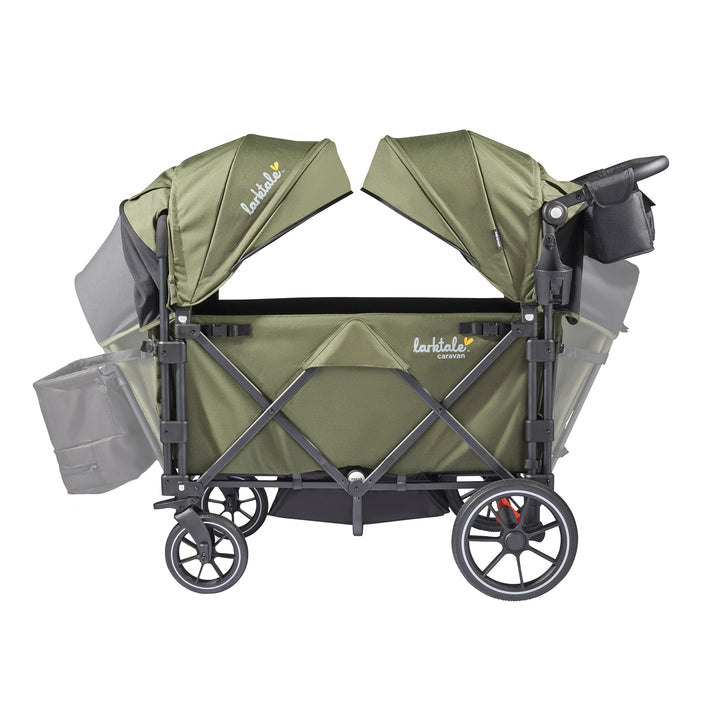 Larktale Caravan Quad Stroller, 4-Seater Wagon, 214 lb Capacity, Chelsea Green